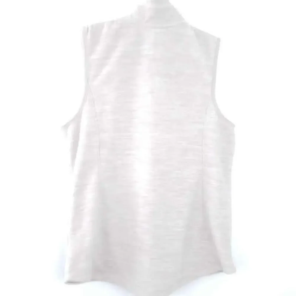 St. Johns Bay Vest Fleece Sleeveless Women SZ Small Oatmeal Beige Brown Coat